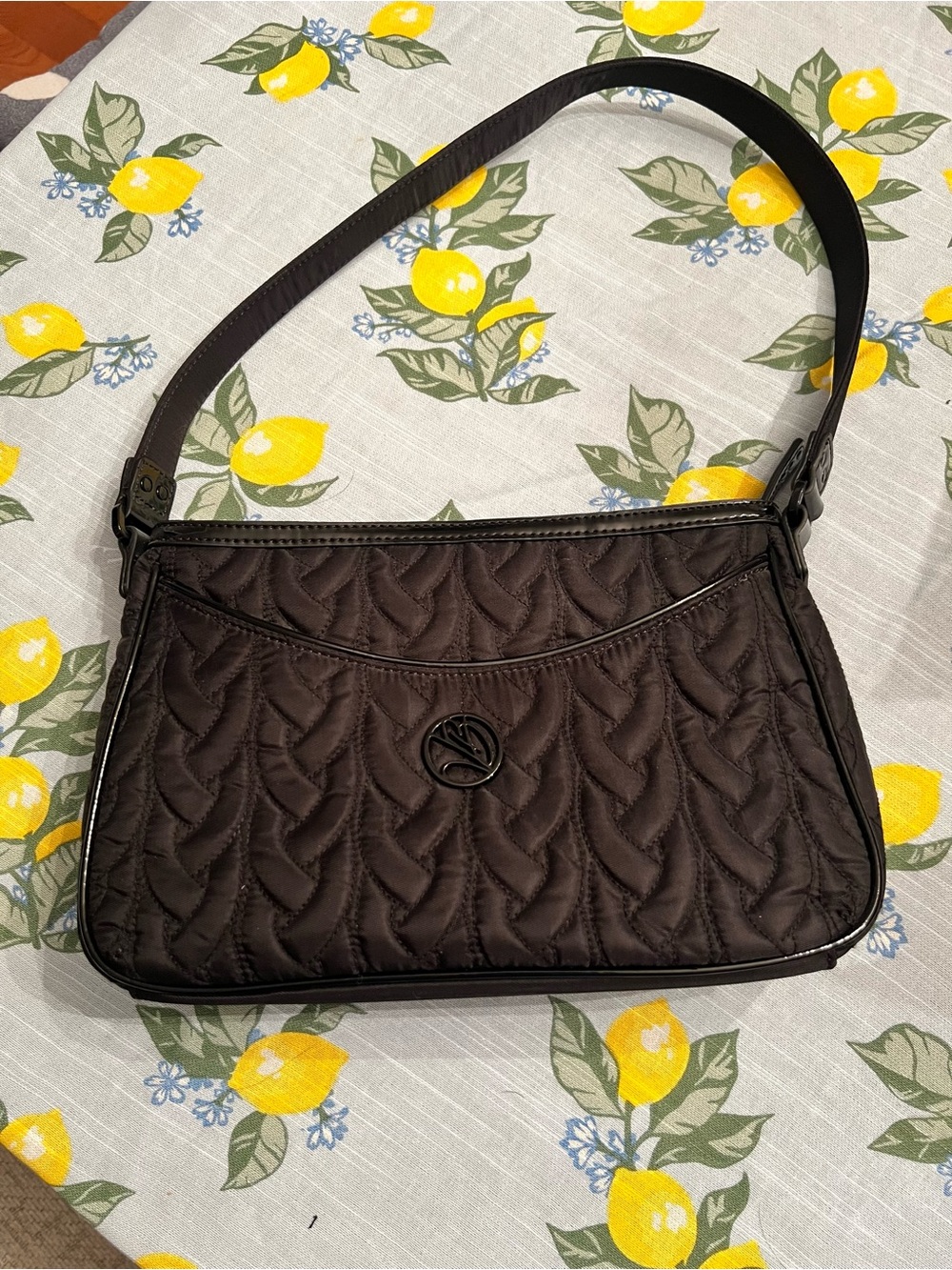 Vera Bradley Quilted Chocolate Black Shoulder Bag